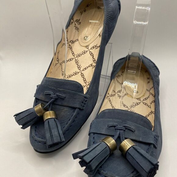 Celine Iconic Blue Suede Loafers With Tassel Size 38 - Picture 1 of 9